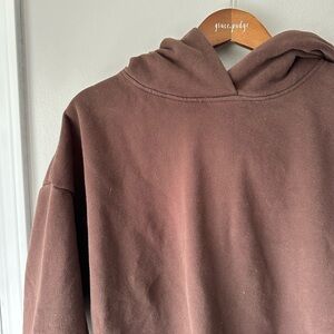Relaxed Brown Pullover Hoodie by